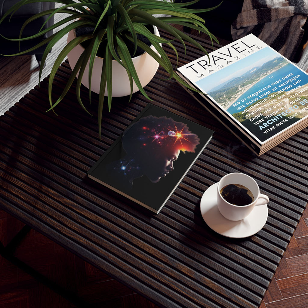 Black Universe Silhouette Male- Hard Backed Journal - Perfect for Gifts, Journaling, and Celebrations