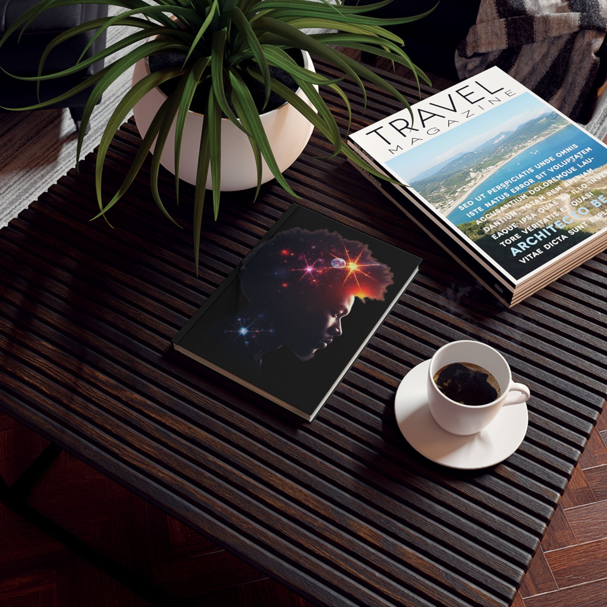 Black Universe Silhouette Male- Hard Backed Journal - Perfect for Gifts, Journaling, and Celebrations
