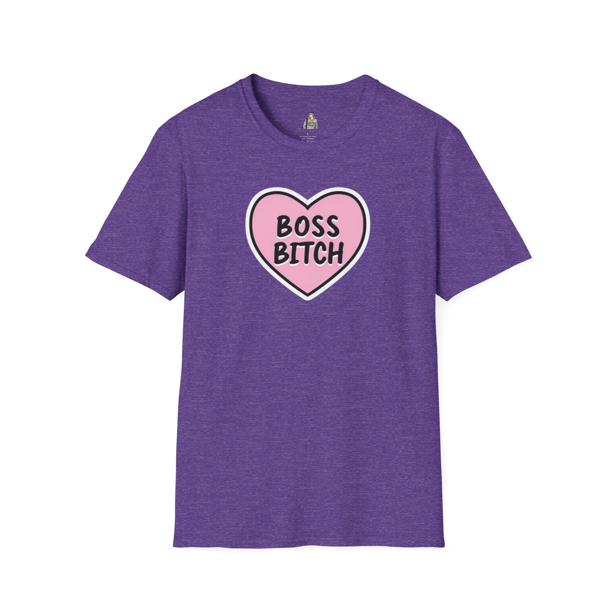 Unisex Softstyle T-Shirt - 'Boss Bitch' Heart Design - Funny Statement Tee