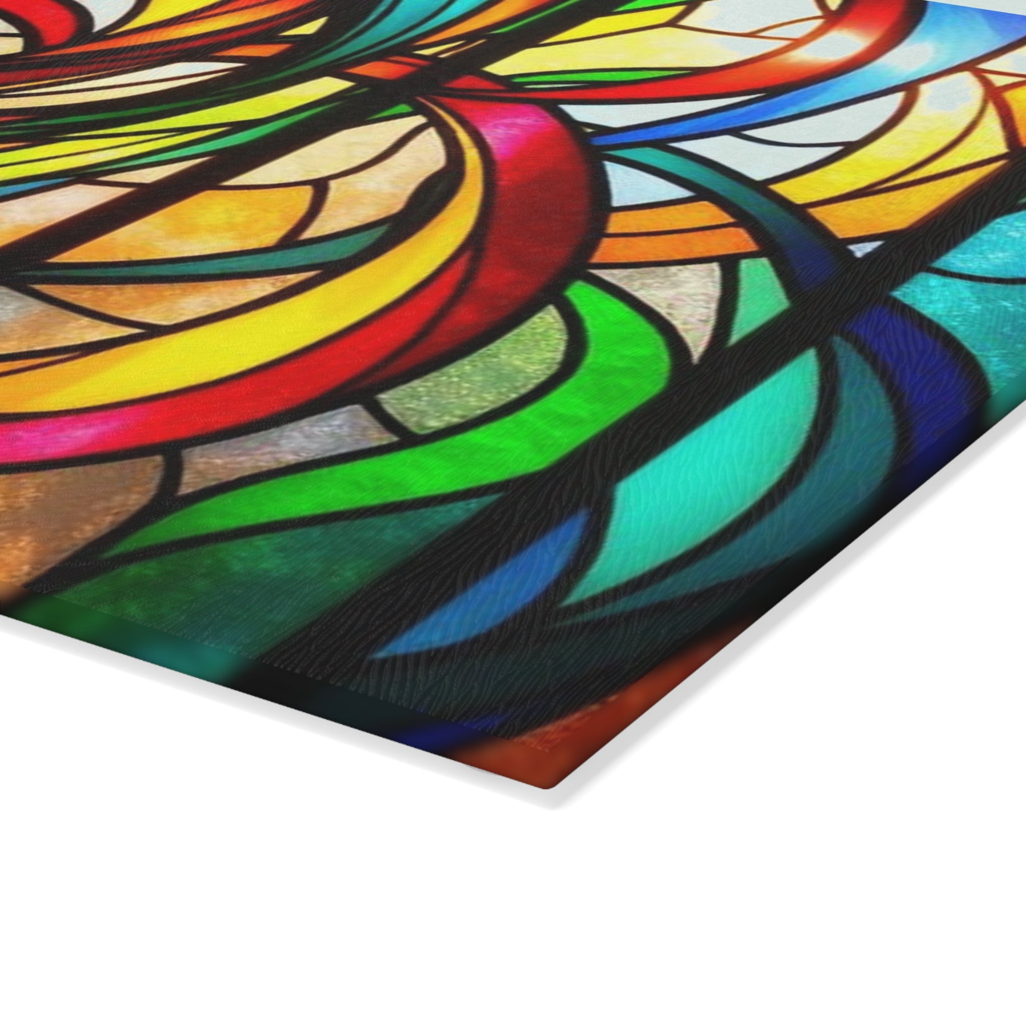 Stained Glass Art Cutting Board - Colorful Kitchen Decor for Creative Chefs