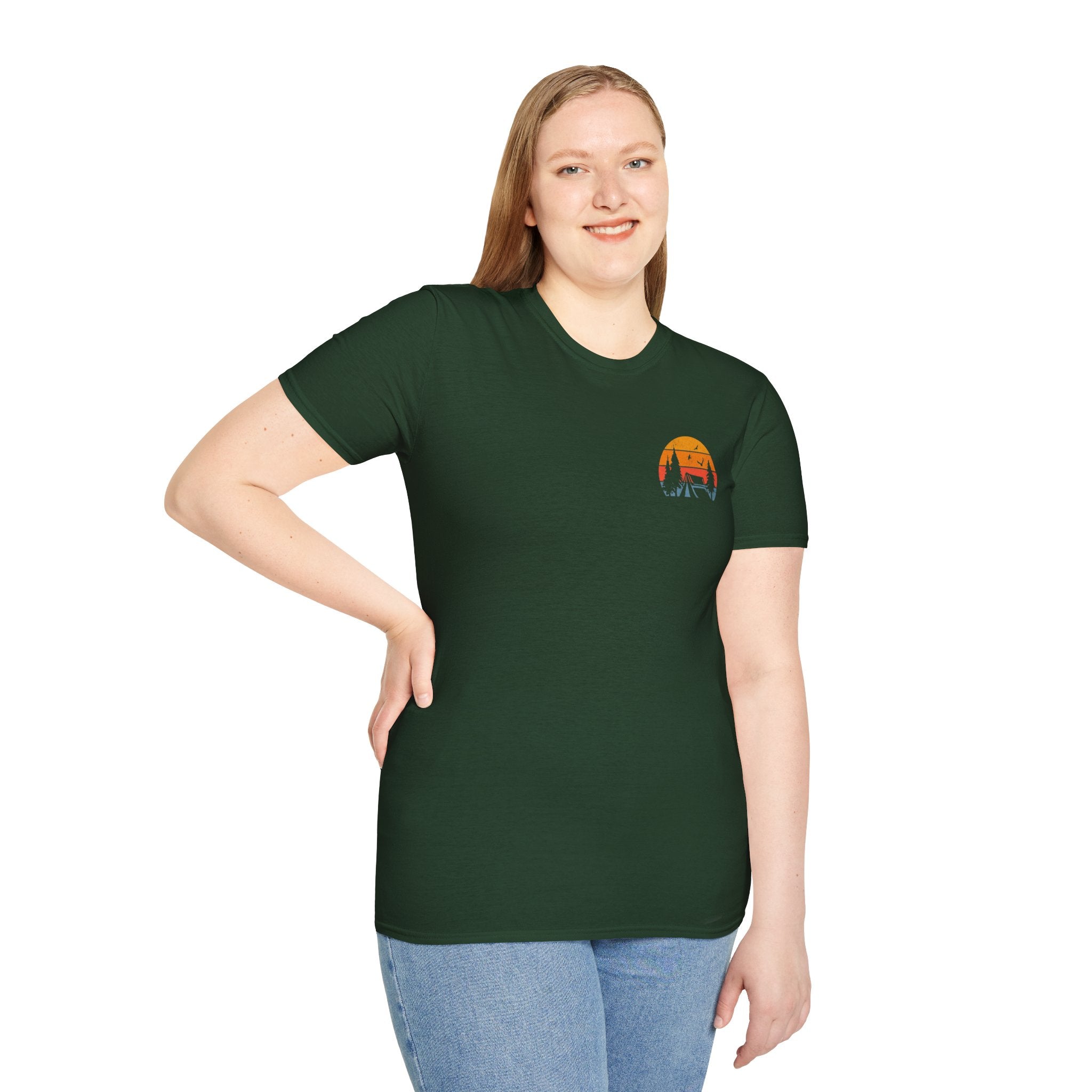 Unisex Softstyle T-Shirt - 'I'd Rather Be Camping' Adventure Tee