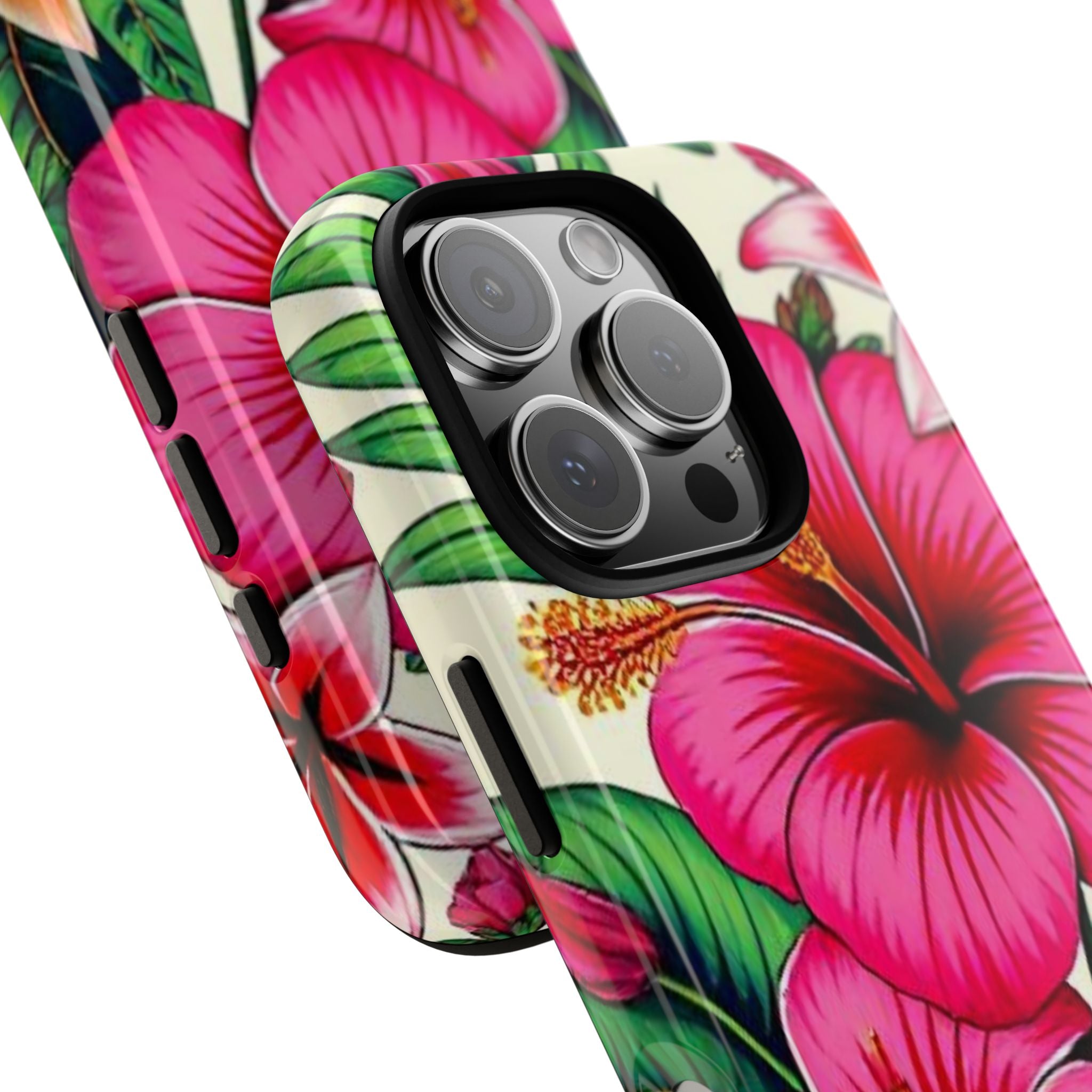Tropical Hibiscus Phone Case for iPhone — Floral Tough Protective Cover