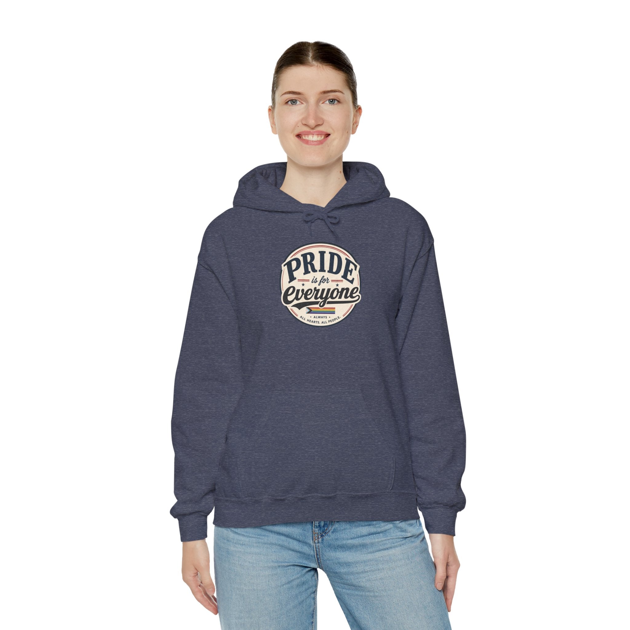 Pride Is For Everyone Pullover Hoodie — Vintage Graphic Inclusivity Sweatshirt
