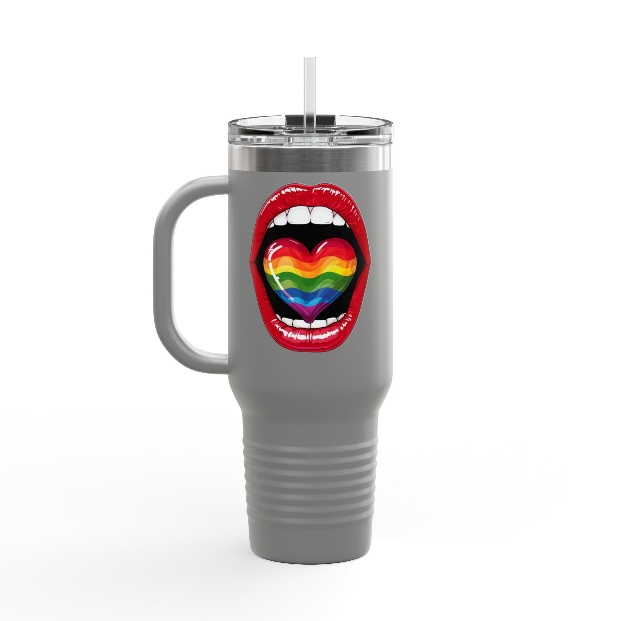 Rainbow Tongue Insulated Travel Mug - 40oz, Perfect for Pride Celebrations