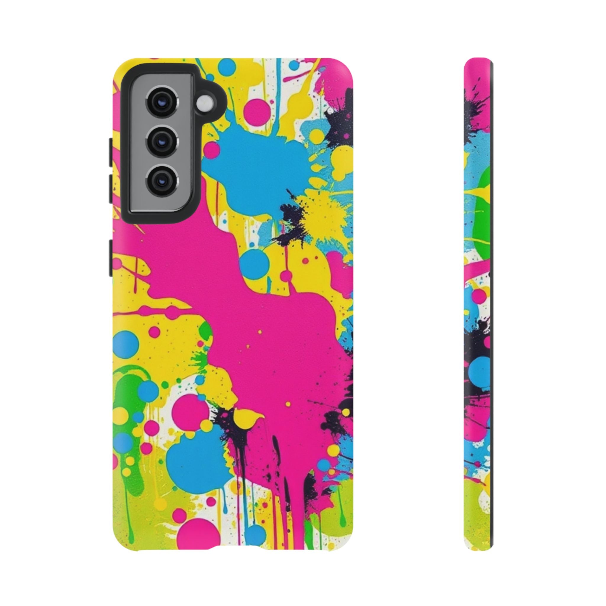 Android OR iPhone Compatible Cases - Crazy Retro Color Splash Design - Unique Tough Cases