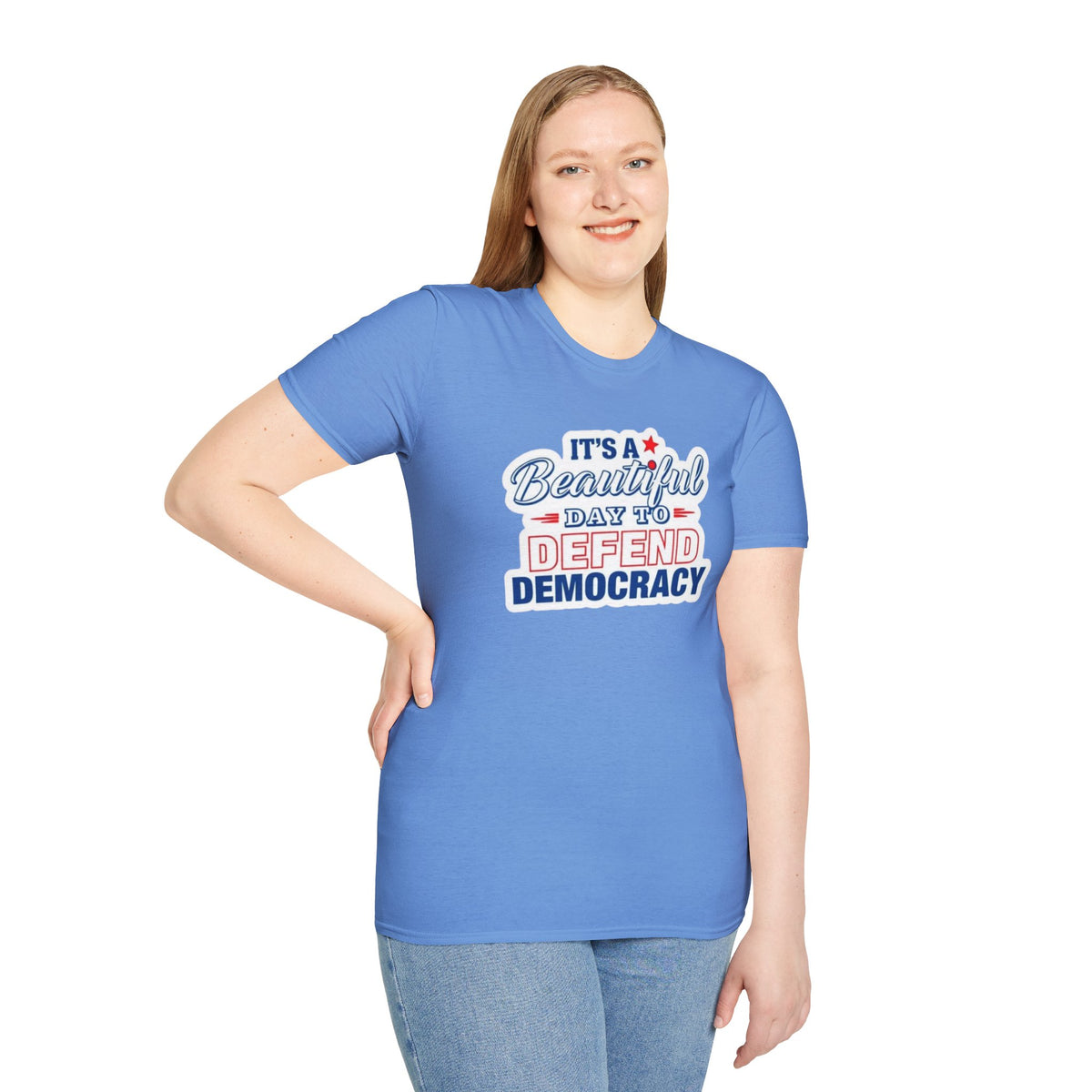 Defend Democracy Unisex Softstyle T-Shirt - Perfect for Activism and Everyday Wear