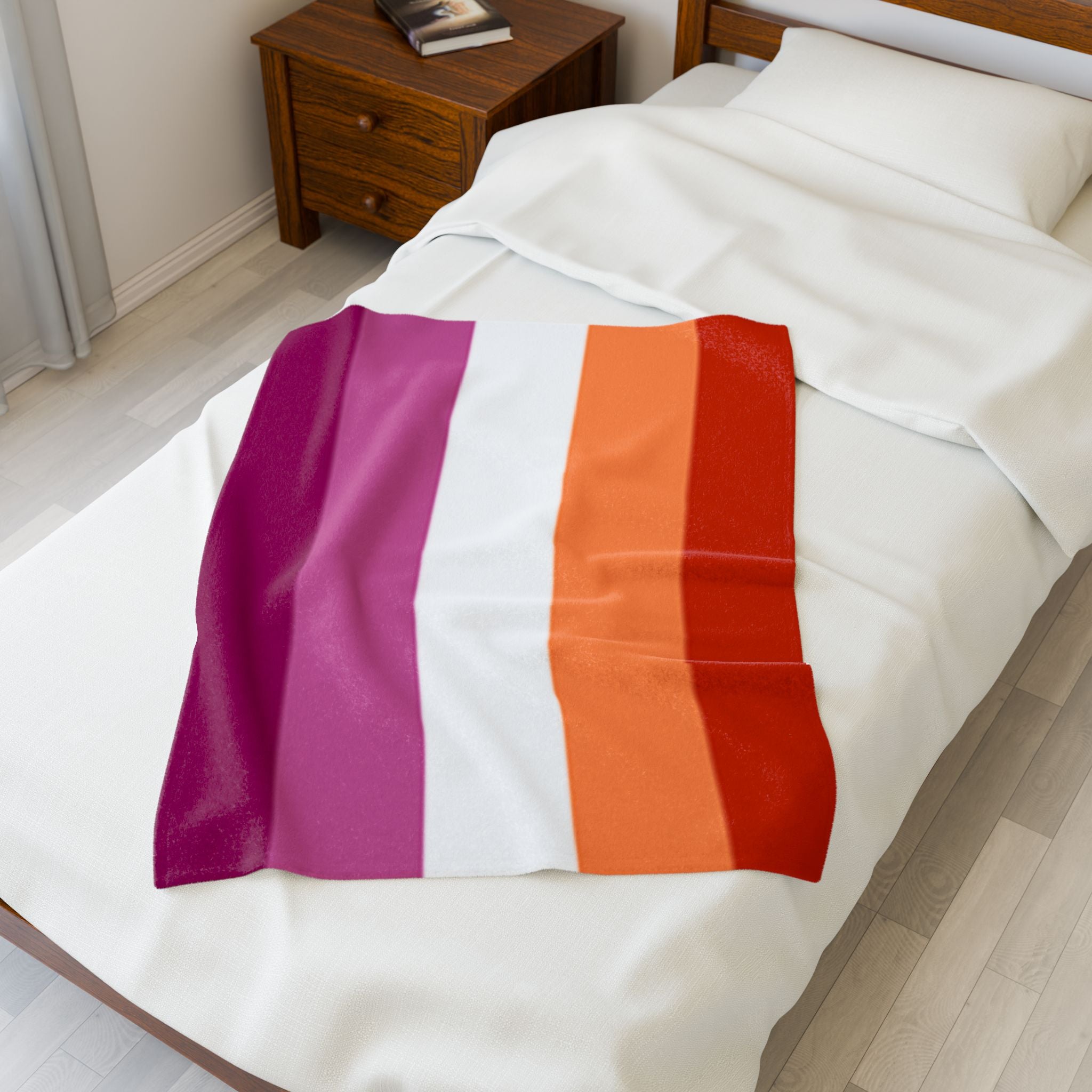 Lesbian Pride Flag - Vibrant Velveteen Plush Blanket
