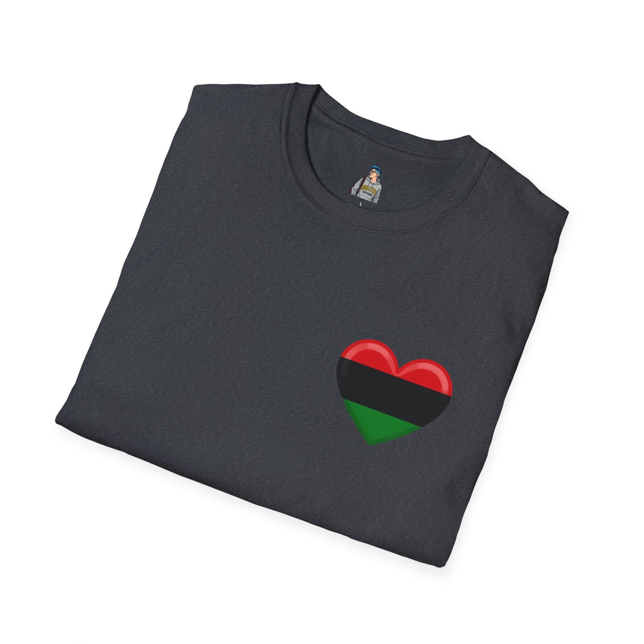 Unity and Heritage Unisex Softstyle T-Shirt with Pan-African Heart