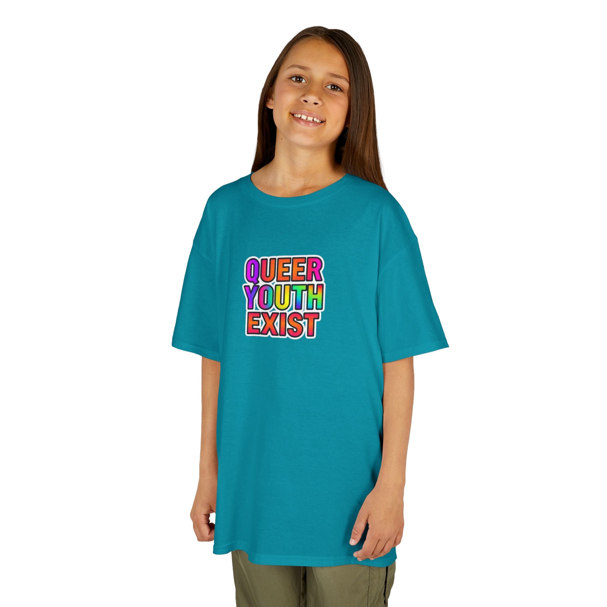 QUEER YOUTH EXIST Kids Heavy Cotton™ Tee - Pride Shirt for Children