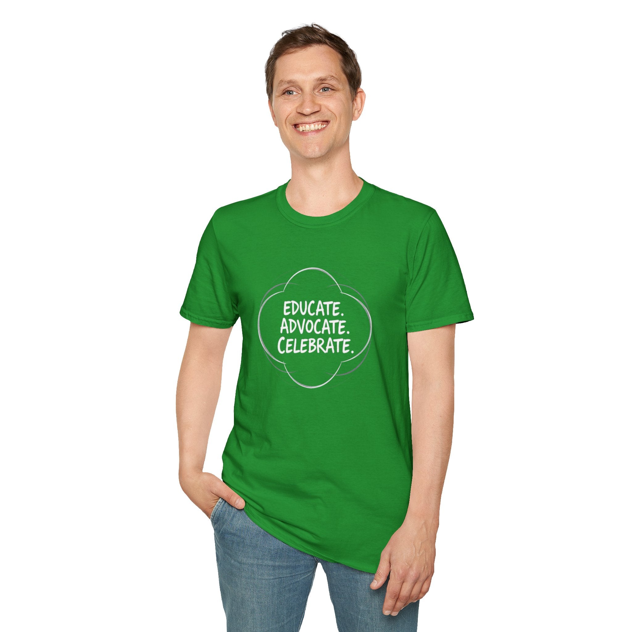 Subtle Pride Educate Advocate Celebrate Minimalist T-Shirt for Every Occasion