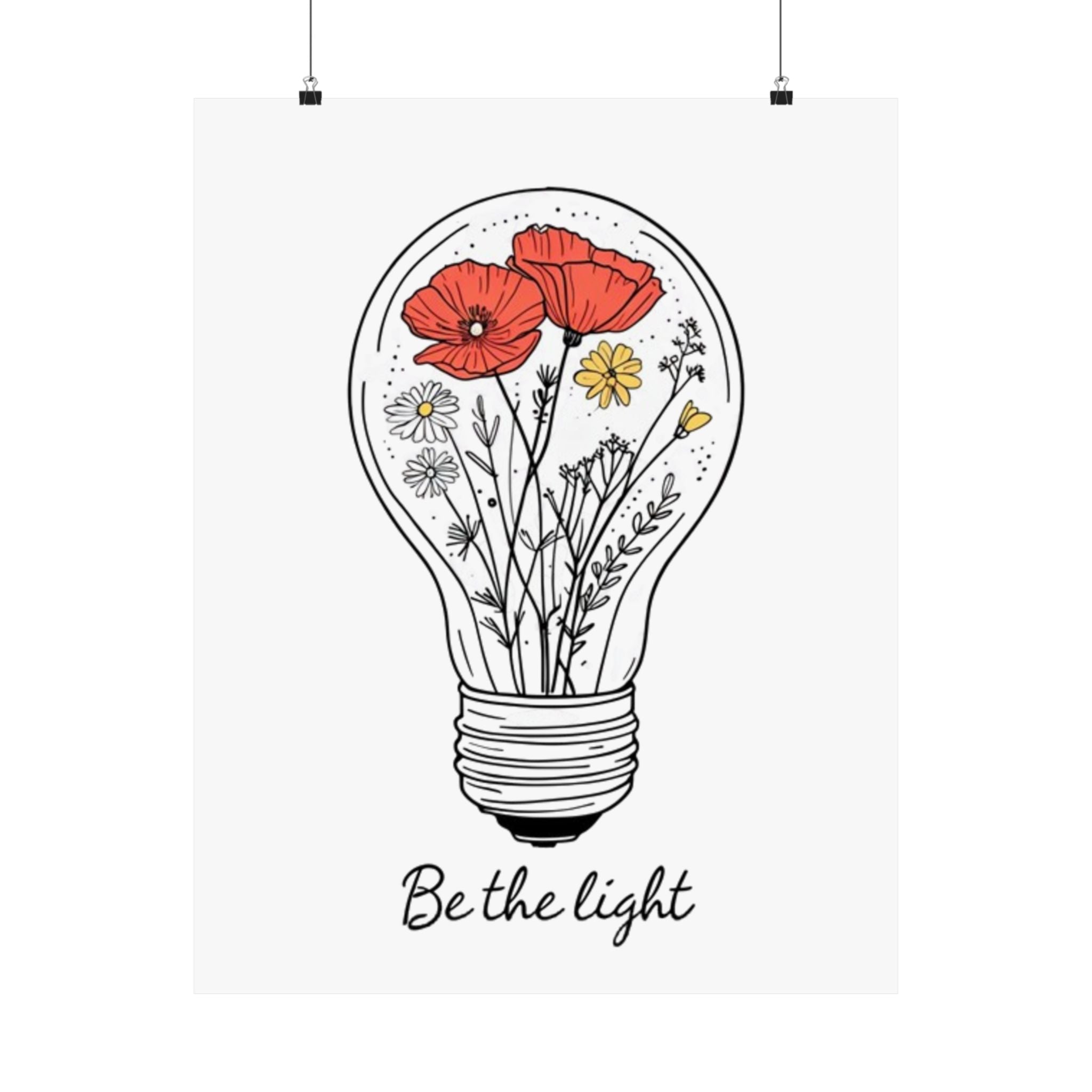 Inspirational Matte Vertical Poster - 'Be the Light'