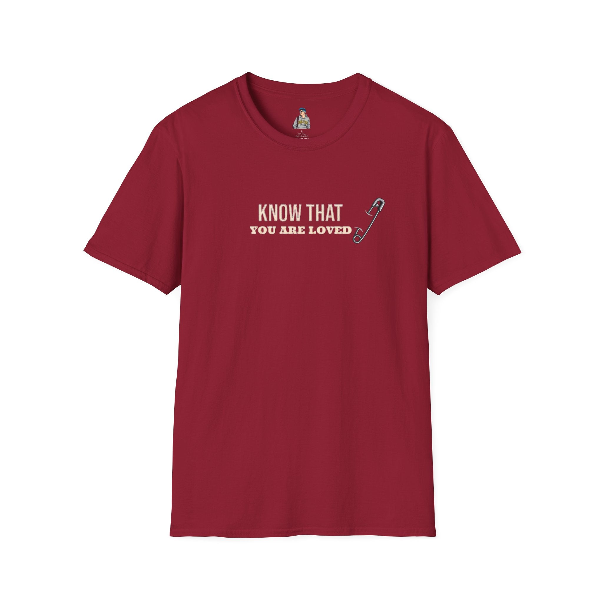 Safety Pin Know That You Are Loved Inspirational Tee Unisex Softstyle T-Shirt