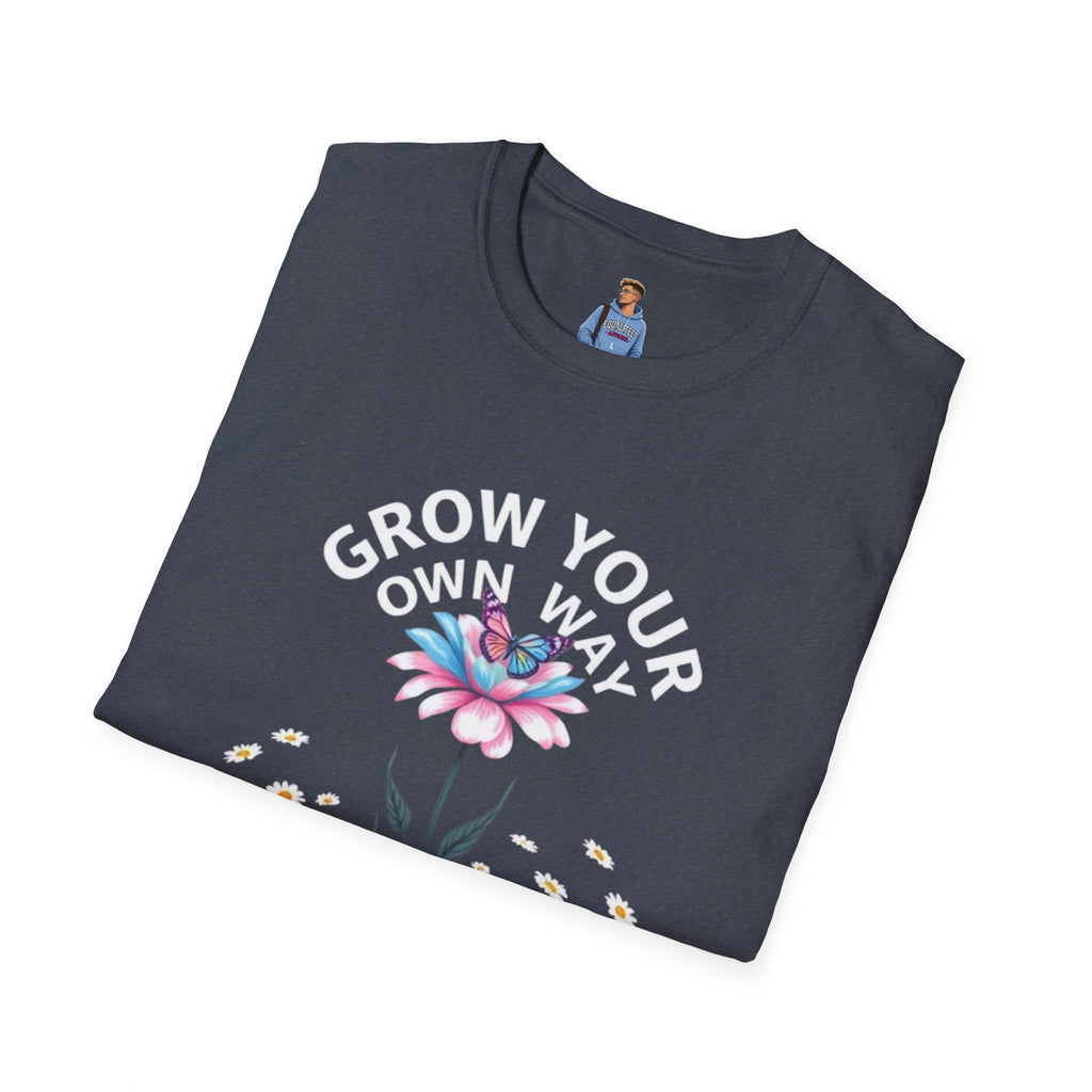 Grow Your Own Way Trans Pride Unisex T-Shirt - Floral Design for Garden Lovers
