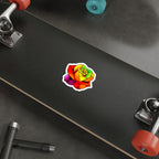 Die-Cut Stickers - Rose - Rainbow Stained Glass Design