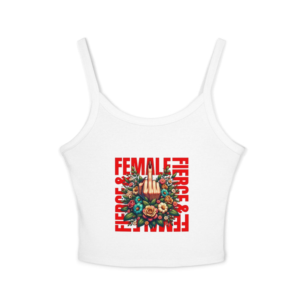 Fierce Female Floral Spaghetti Strap Tank Top