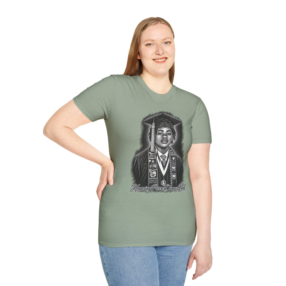 Portrait Front and Back - In Memory of Pierre Damas Bel T-Shirt