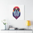 Vibrant Falcon Wall Art - Matte Stretched Canvas, Colorful Bird Decor