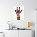 Colorful Giraffe Canvas Art - Vibrant Stretched Wall Decor for Animal Lovers