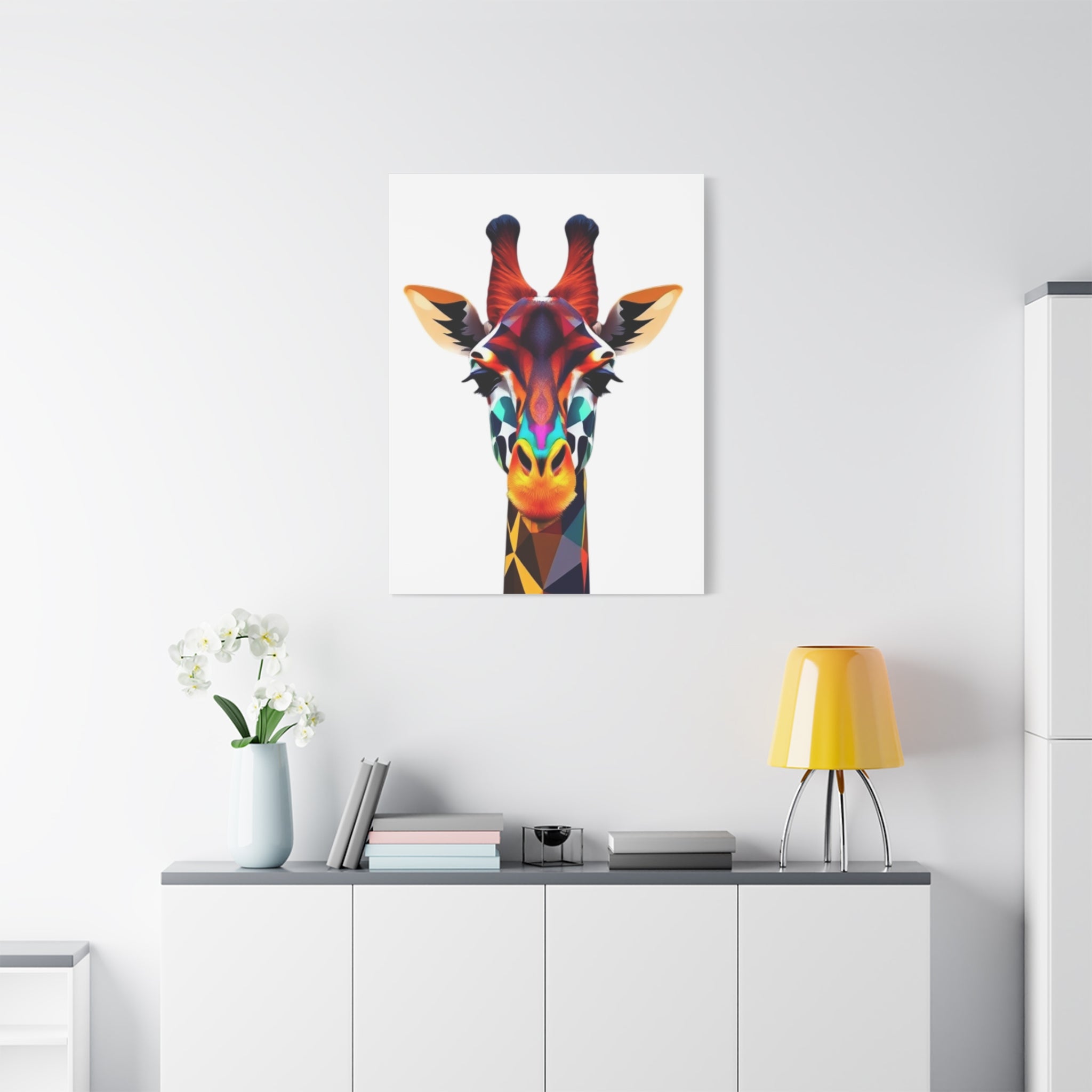 Colorful Giraffe Canvas Art - Vibrant Stretched Wall Decor for Animal Lovers