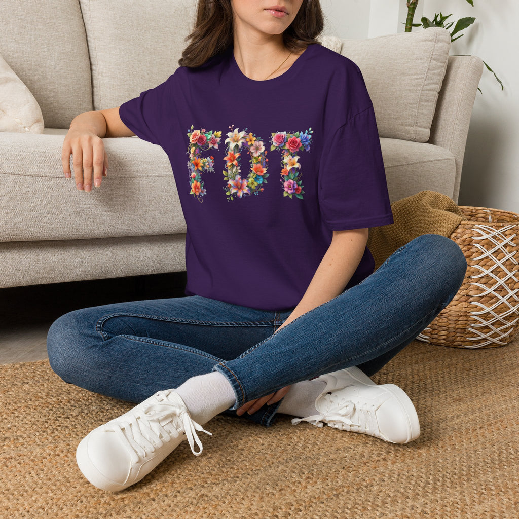 FDT Bold Floral Typography T-Shirt