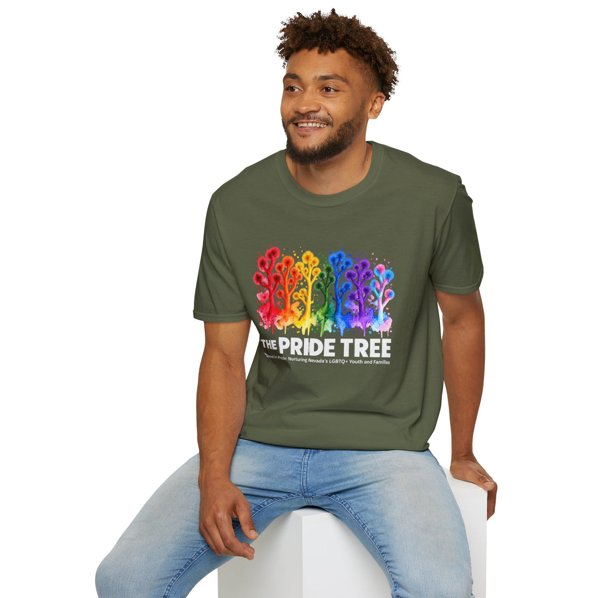Pride Tree Las Vegas White Text T-shirt