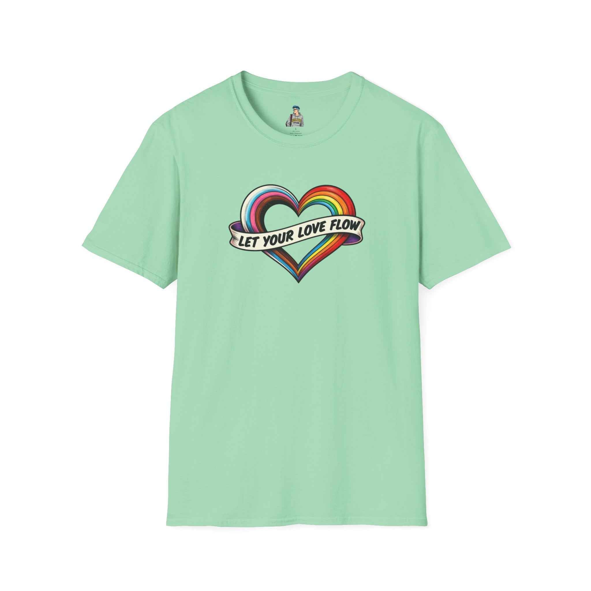 Let Your Love Flow Rainbow Heart T-Shirt