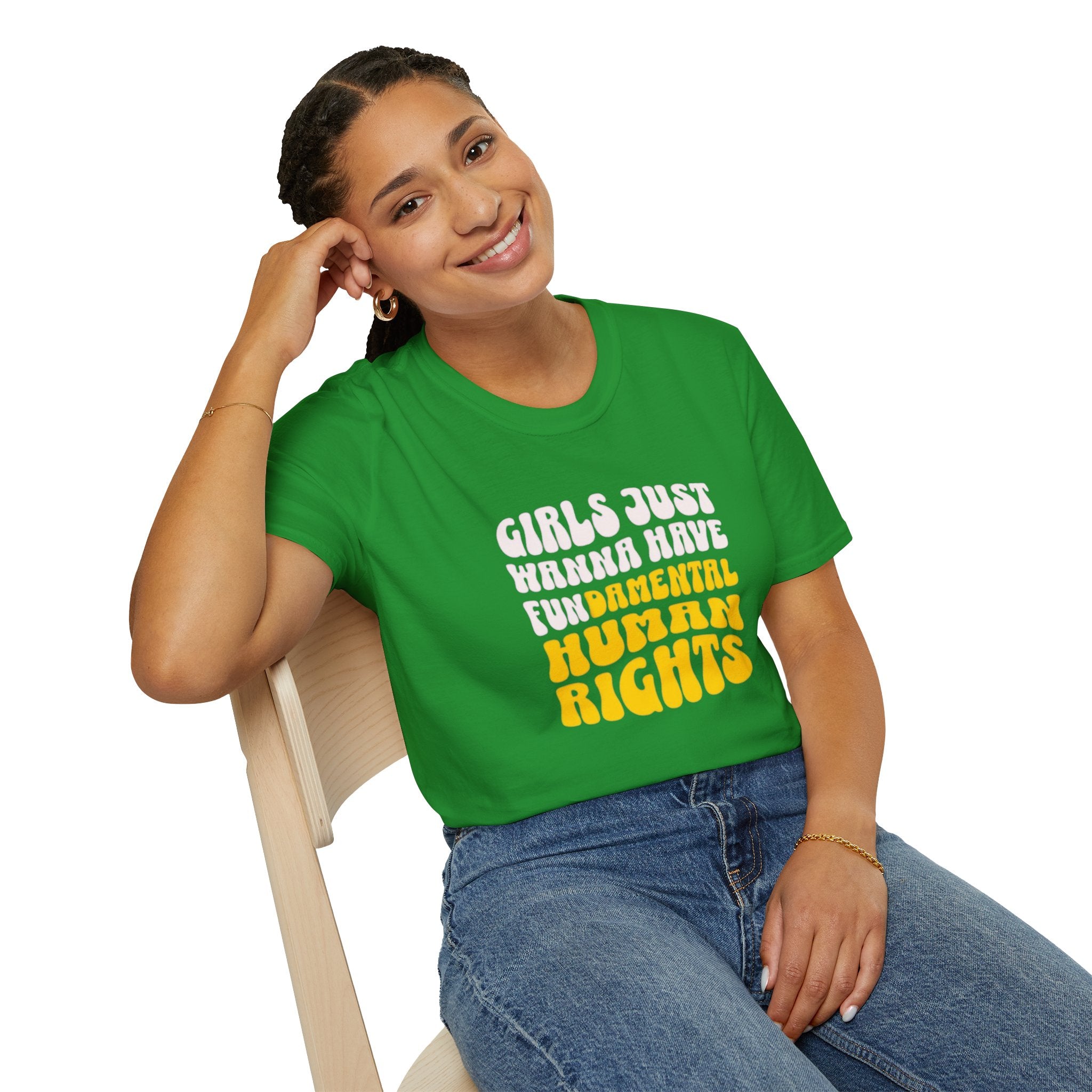 Girls Just Wanna Have Fundamental Human Rights Unisex Softstyle T-Shirt - EqualiTees.Me