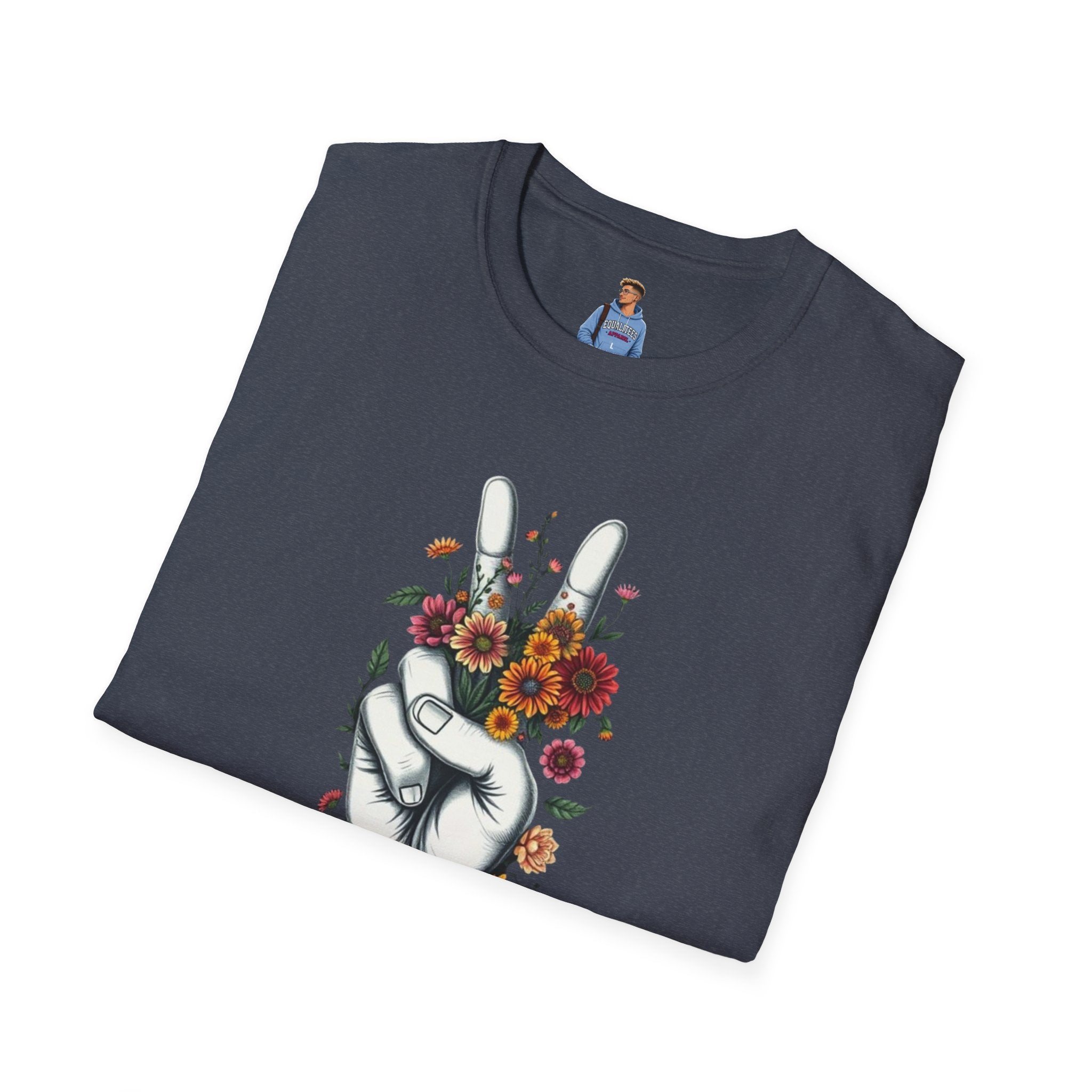 Grow Peace Unisex Softstyle T-Shirt - Boho Inspiration, Perfect for Festivals and Everyday Wear