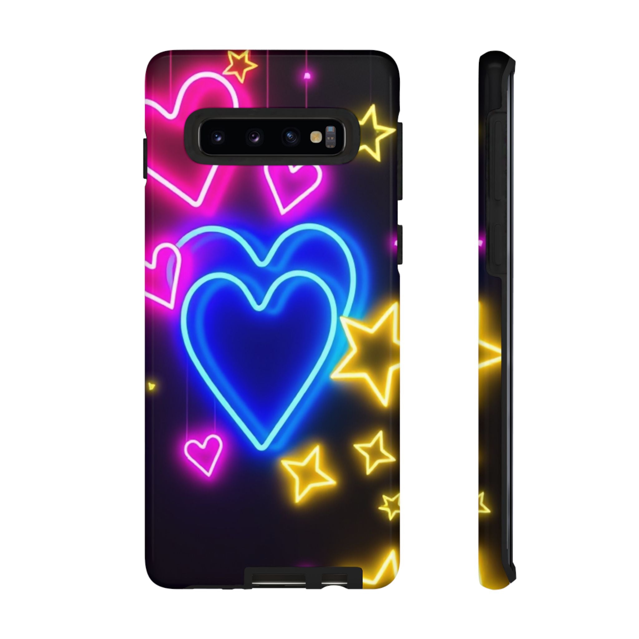 Android OR iPhone Compatible Cases - Neon Love Design - Unique Tough Cases