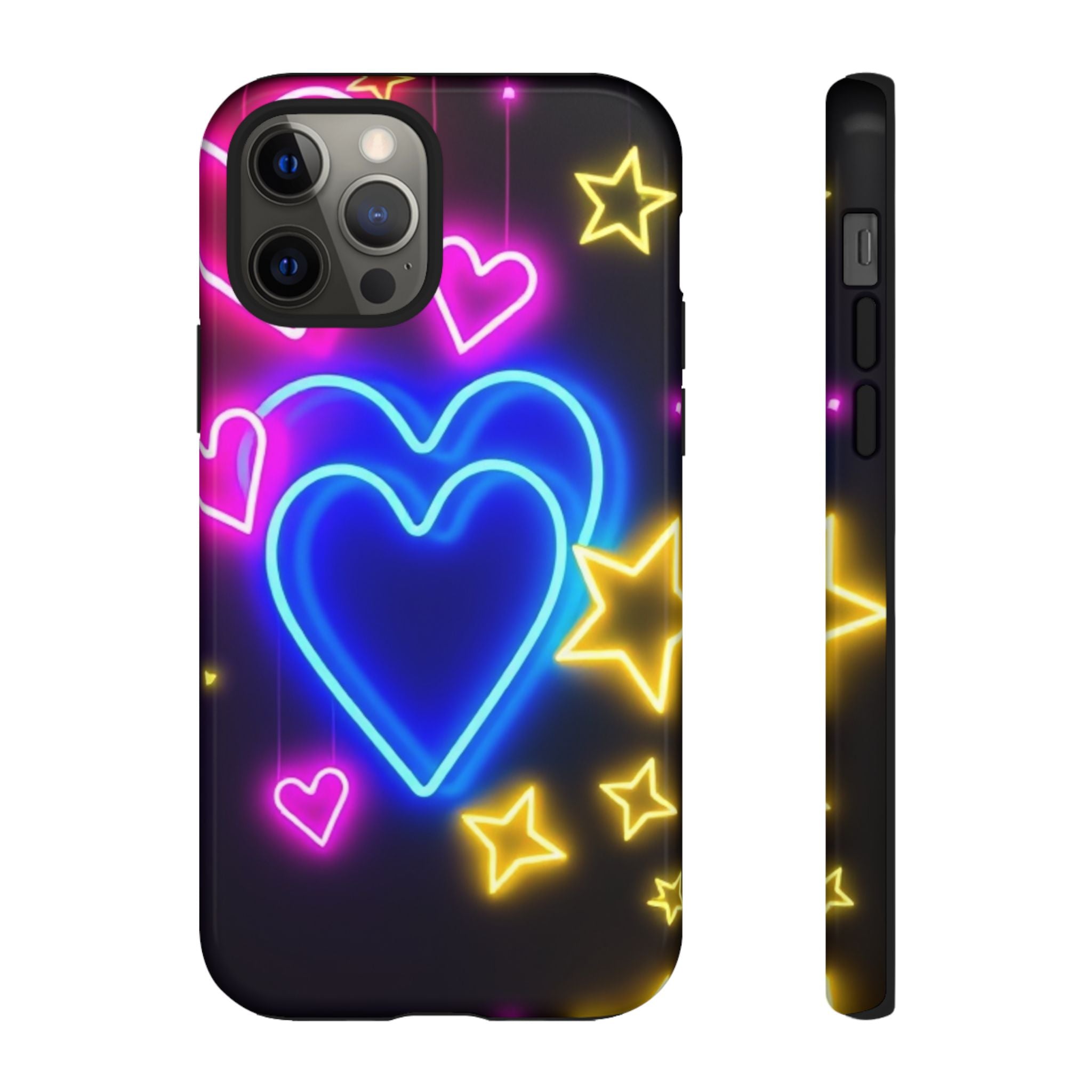 Android OR iPhone Compatible Cases - Neon Love Design - Unique Tough Cases