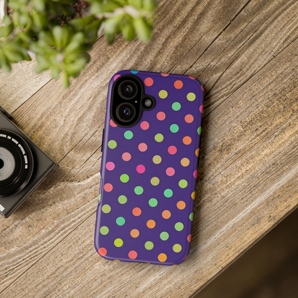 Colorful Polka Dot Tough Phone Case for iPhone