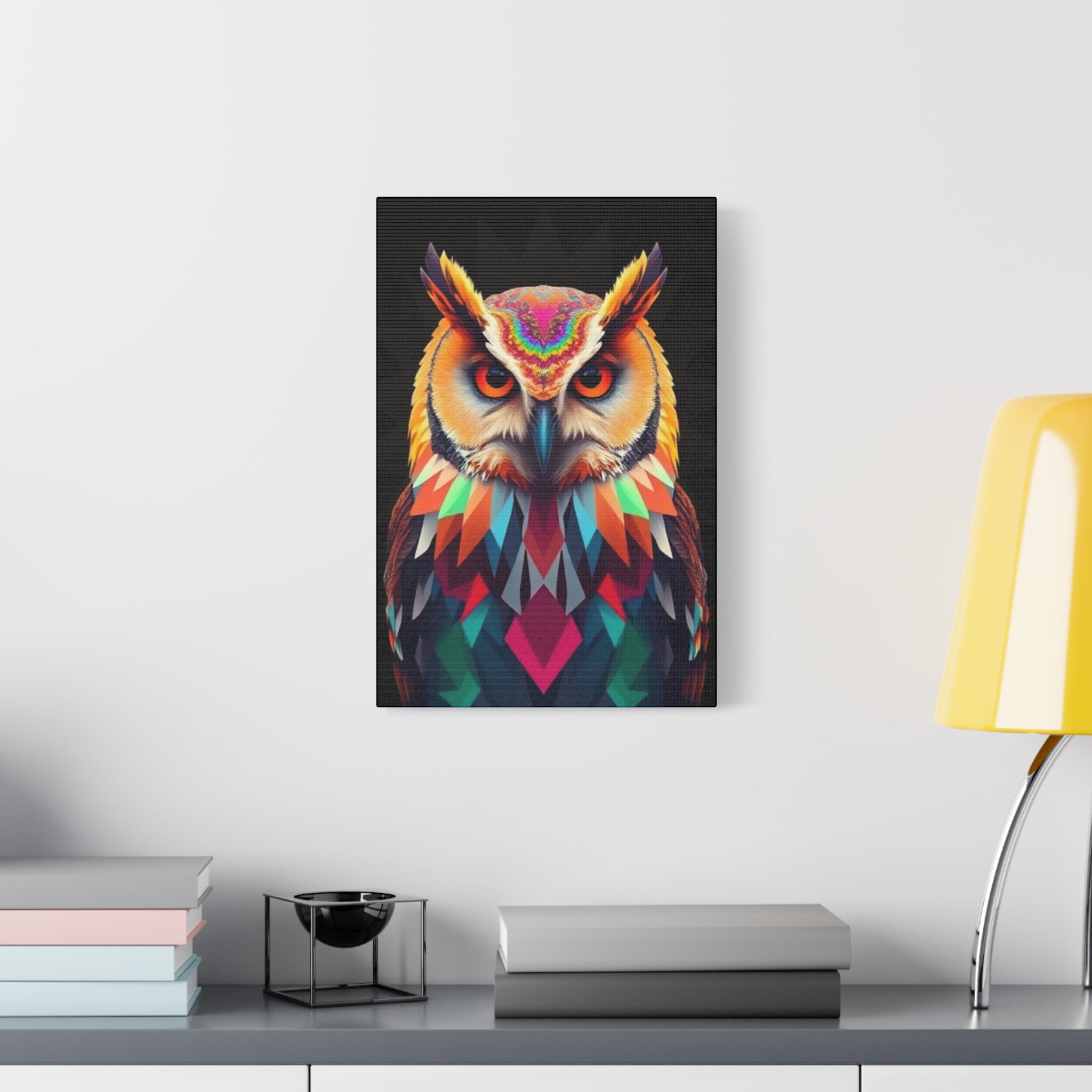 Colorful Owl Canvas Wall Art - 1.25" Stretched Matte