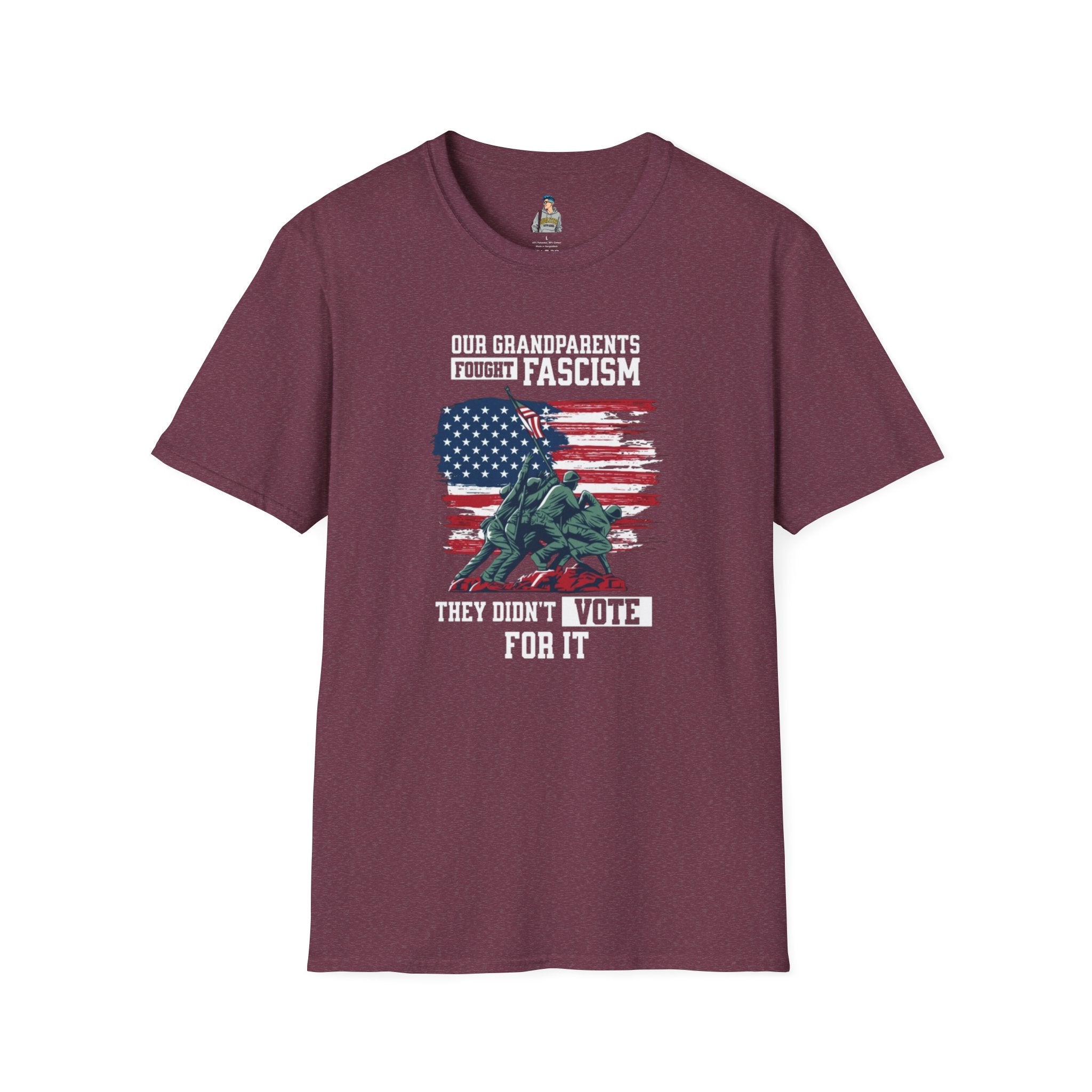 Patriotic Anti-Fascism T-Shirt - Voting for a Traitor Makes You One - Unisex Softstyle T-shirt