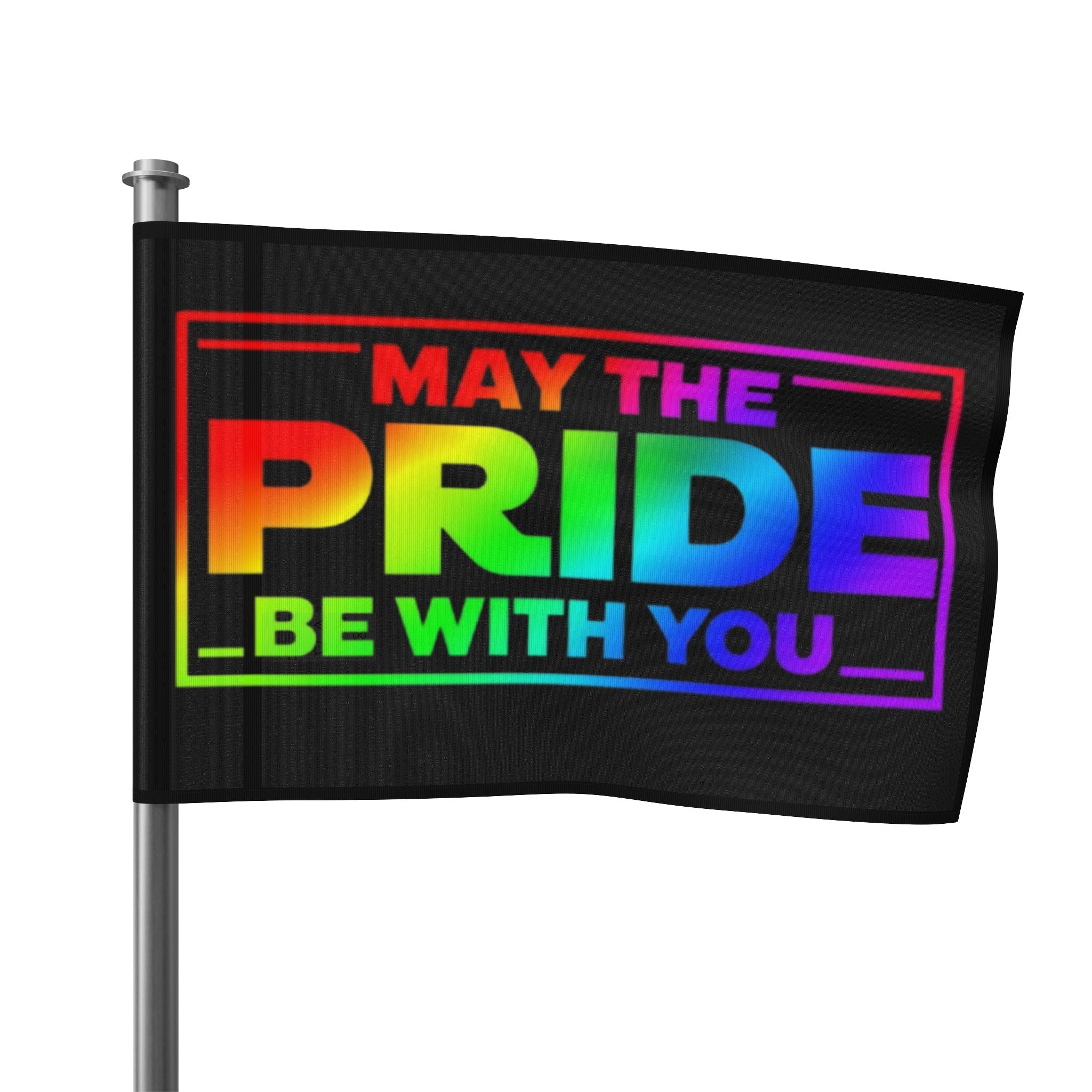 May the Pride Be With You Flag - Aesthetic LGBTQ+ Banner for Celebration & Home Decor