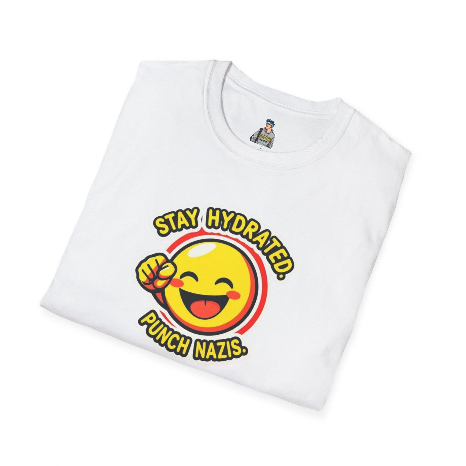 Stay Hydrated, Punch Nazis Funny Emoji T-Shirt