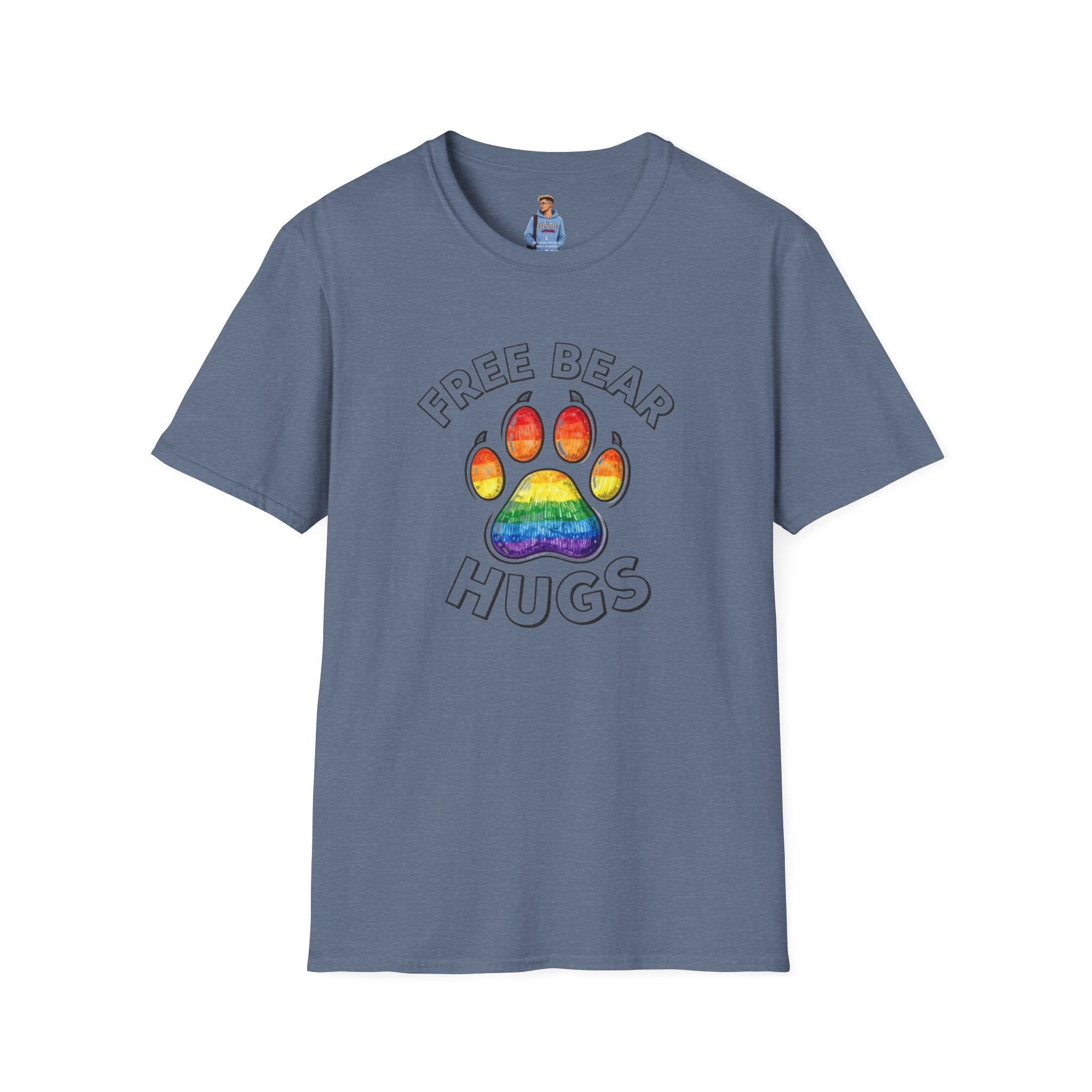 Free Bear Hugs Rainbow Paw T-Shirt