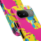 Android OR iPhone Compatible Cases - Crazy Retro Color Splash Design - Unique Tough Cases