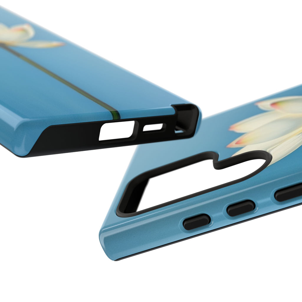 Open White Peace Lily Design Tough Case For Android & iPhone