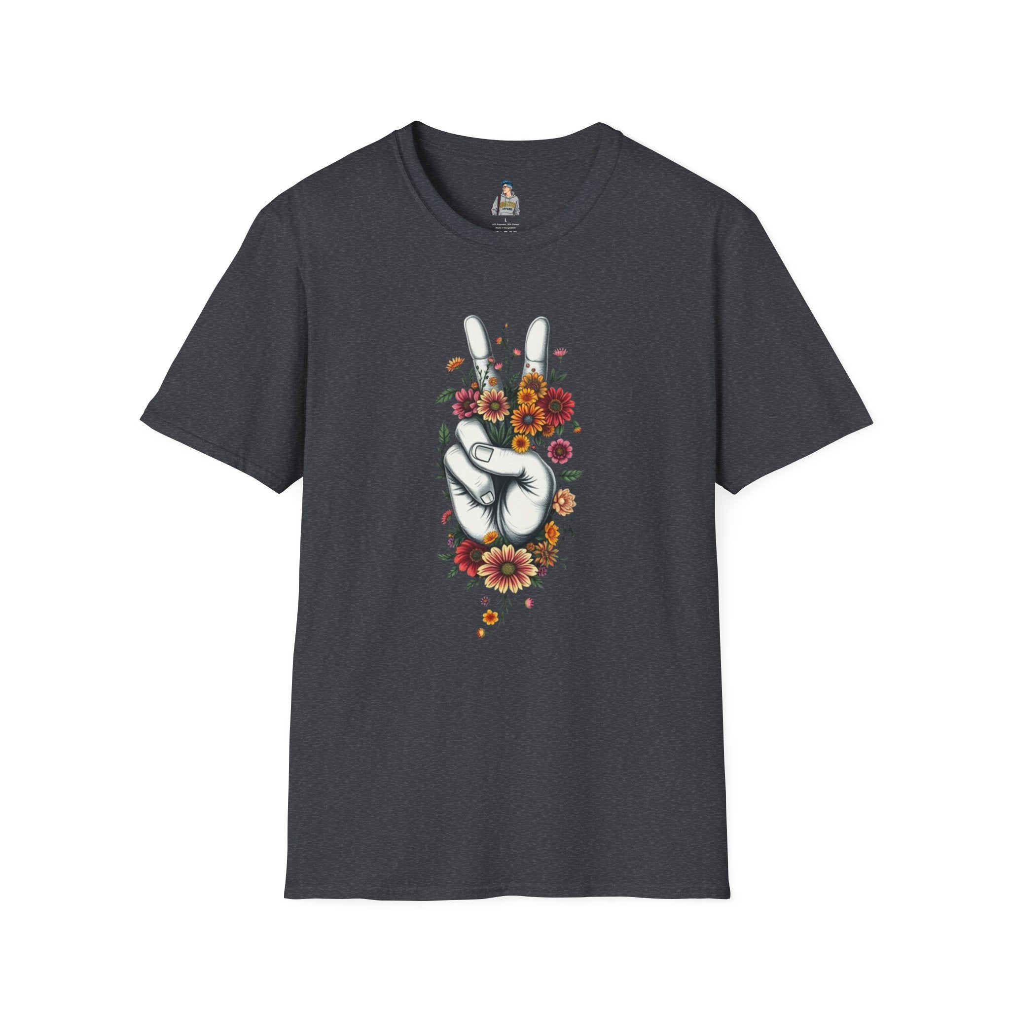 Grow Peace Unisex Softstyle T-Shirt - Boho Inspiration, Perfect for Festivals and Everyday Wear