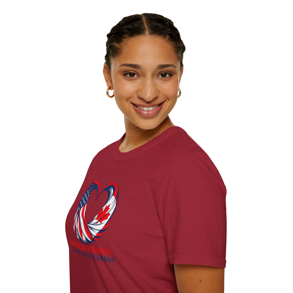 American Patriots Stand with Canada Unisex Softstyle T-Shirt
