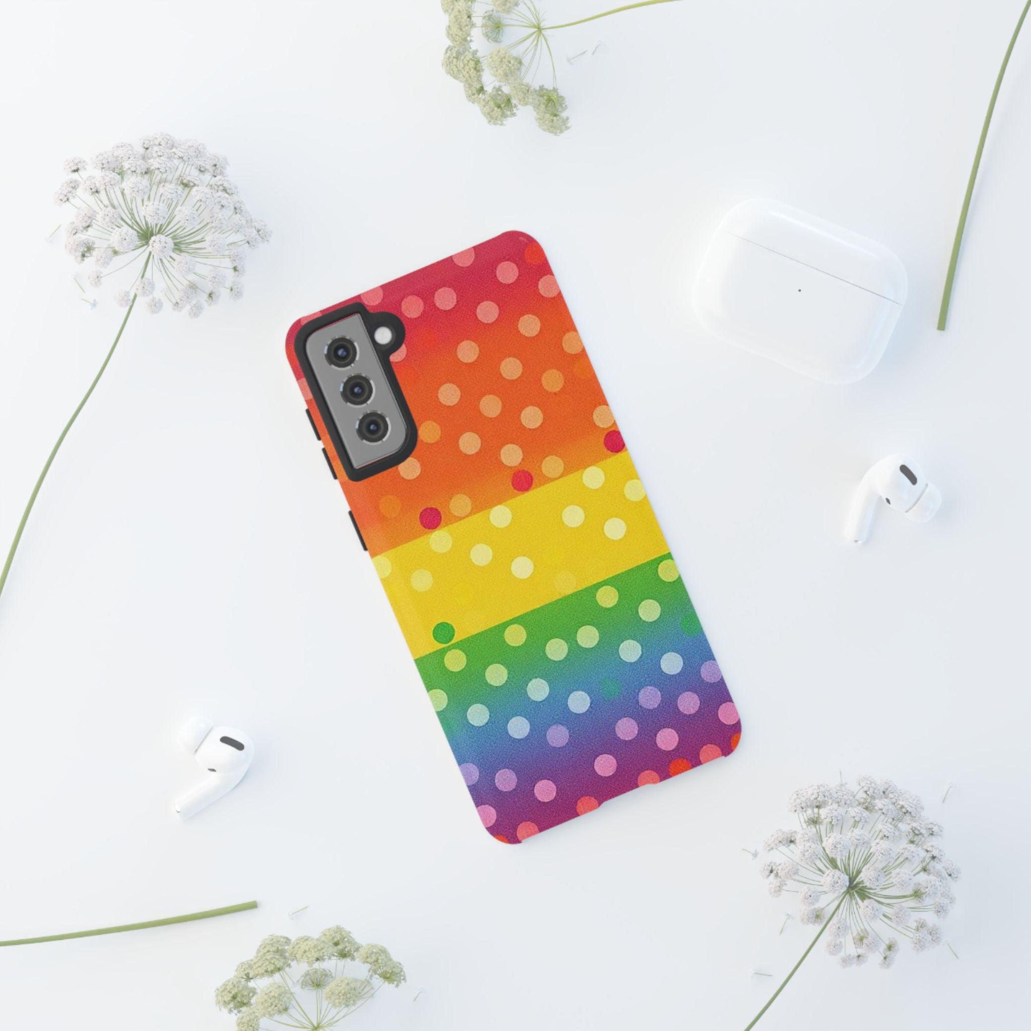 Rainbow Polka-Dot Tough Case for Android