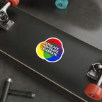 Vibrant Die-Cut Stickers - "Educate. Advocate. Celebrate."
