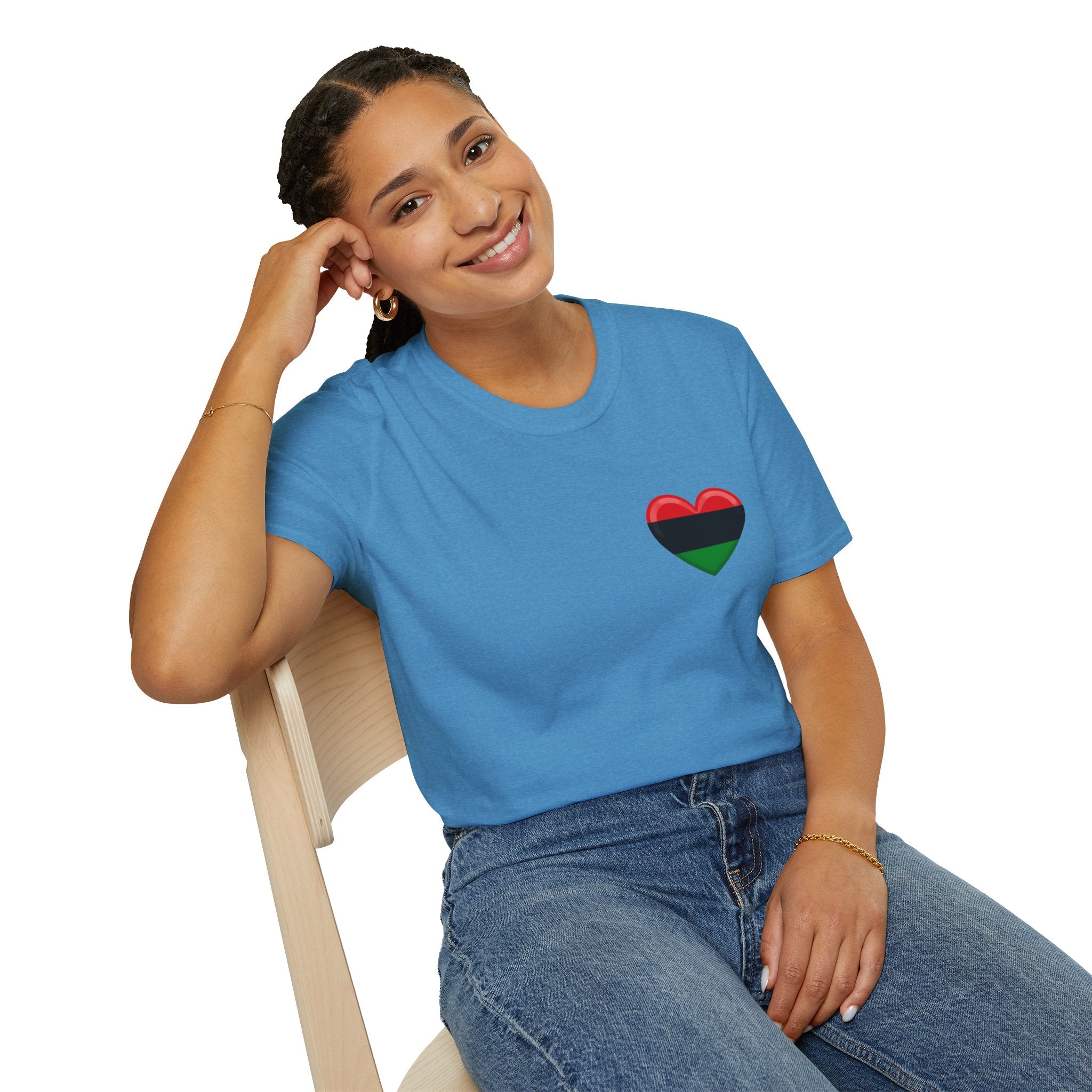 Unity and Heritage Unisex Softstyle T-Shirt with Pan-African Heart