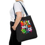 Hate Has No Place Paint Splatter Tote Bag
