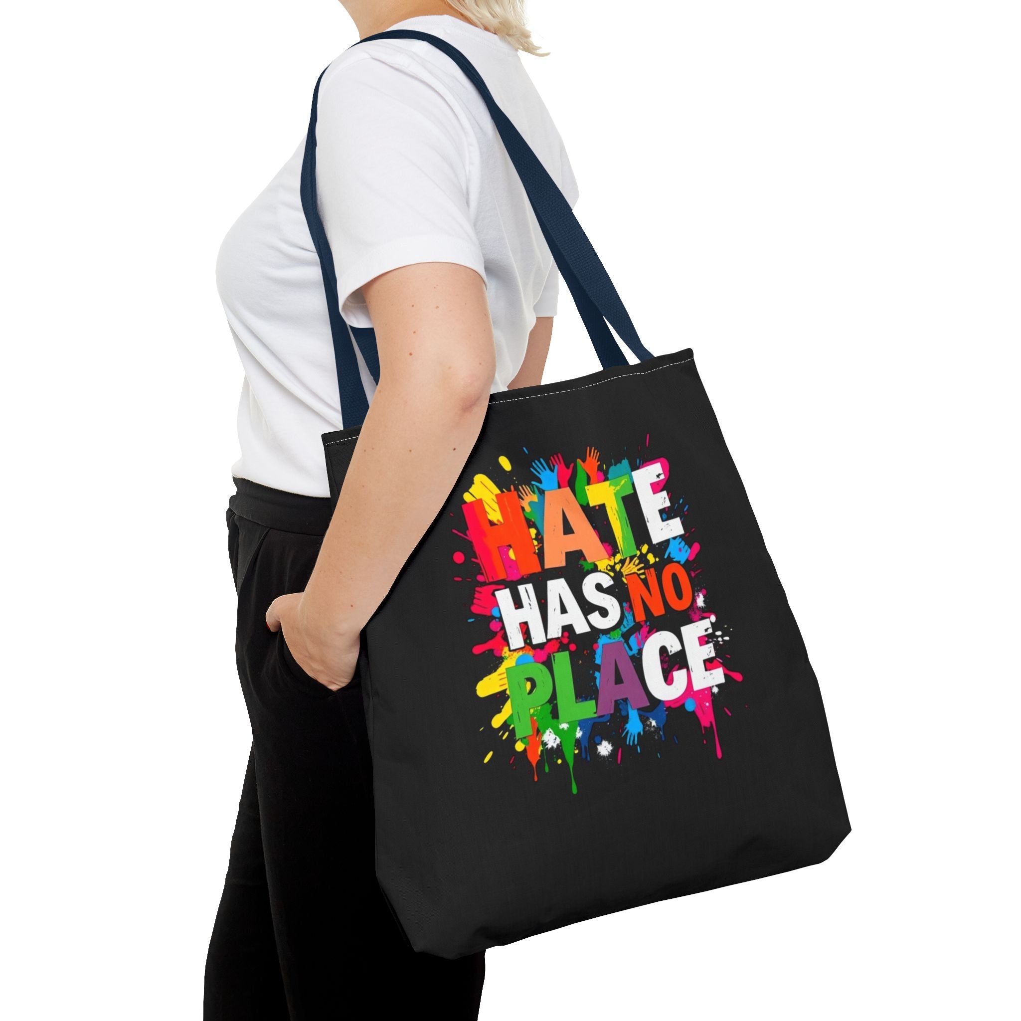 Hate Has No Place Paint Splatter Tote Bag