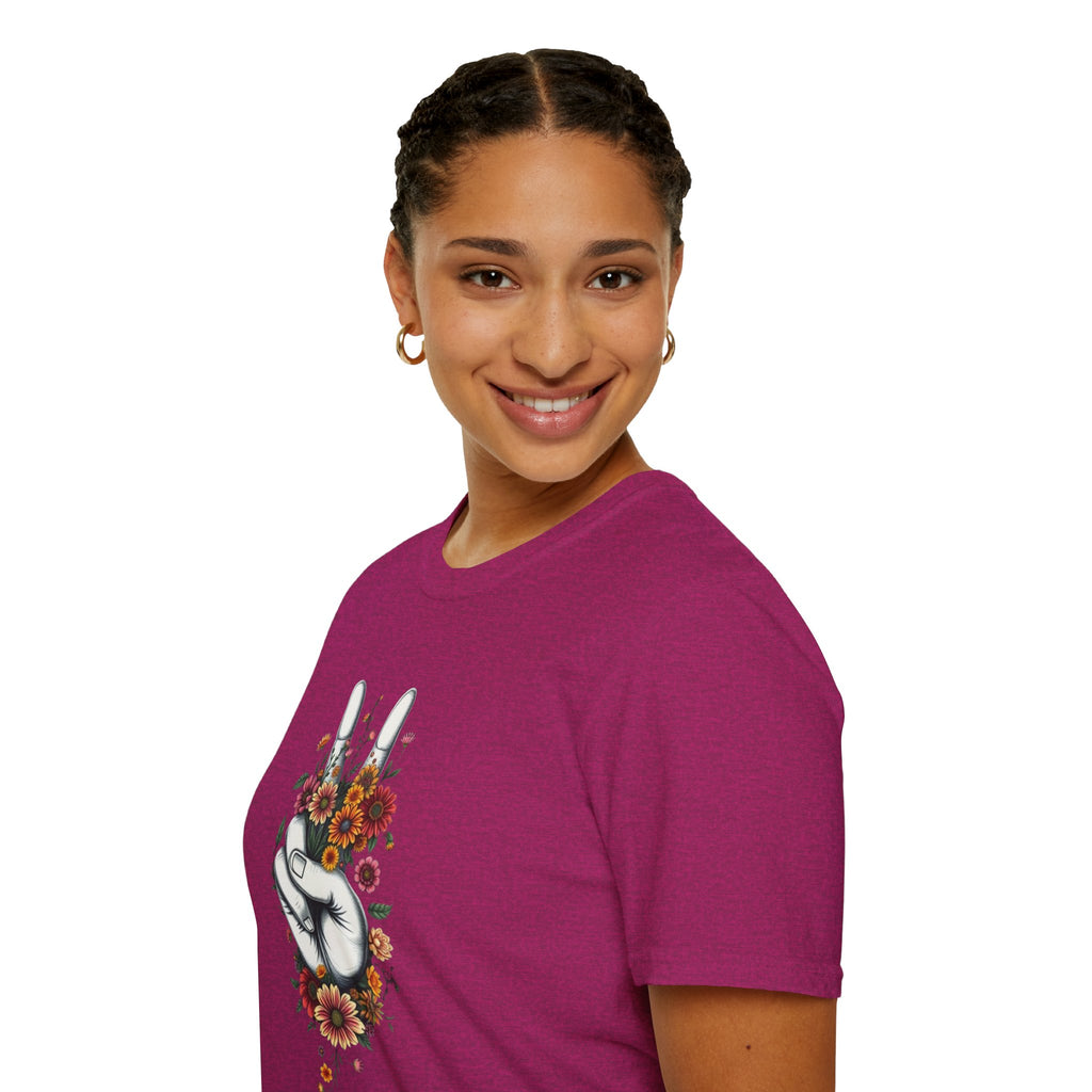 Grow Peace Unisex Softstyle T-Shirt - Boho Inspiration, Perfect for Festivals and Everyday Wear