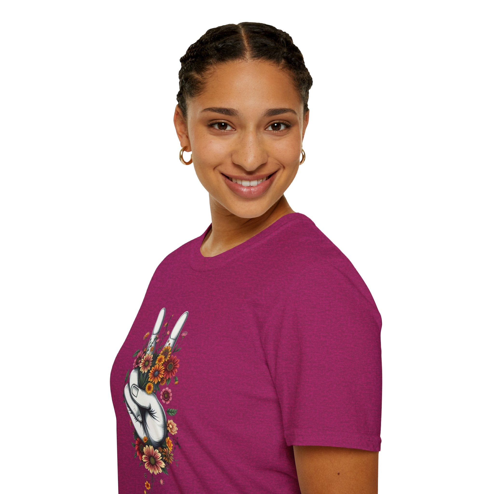 Grow Peace Unisex Softstyle T-Shirt - Boho Inspiration, Perfect for Festivals and Everyday Wear