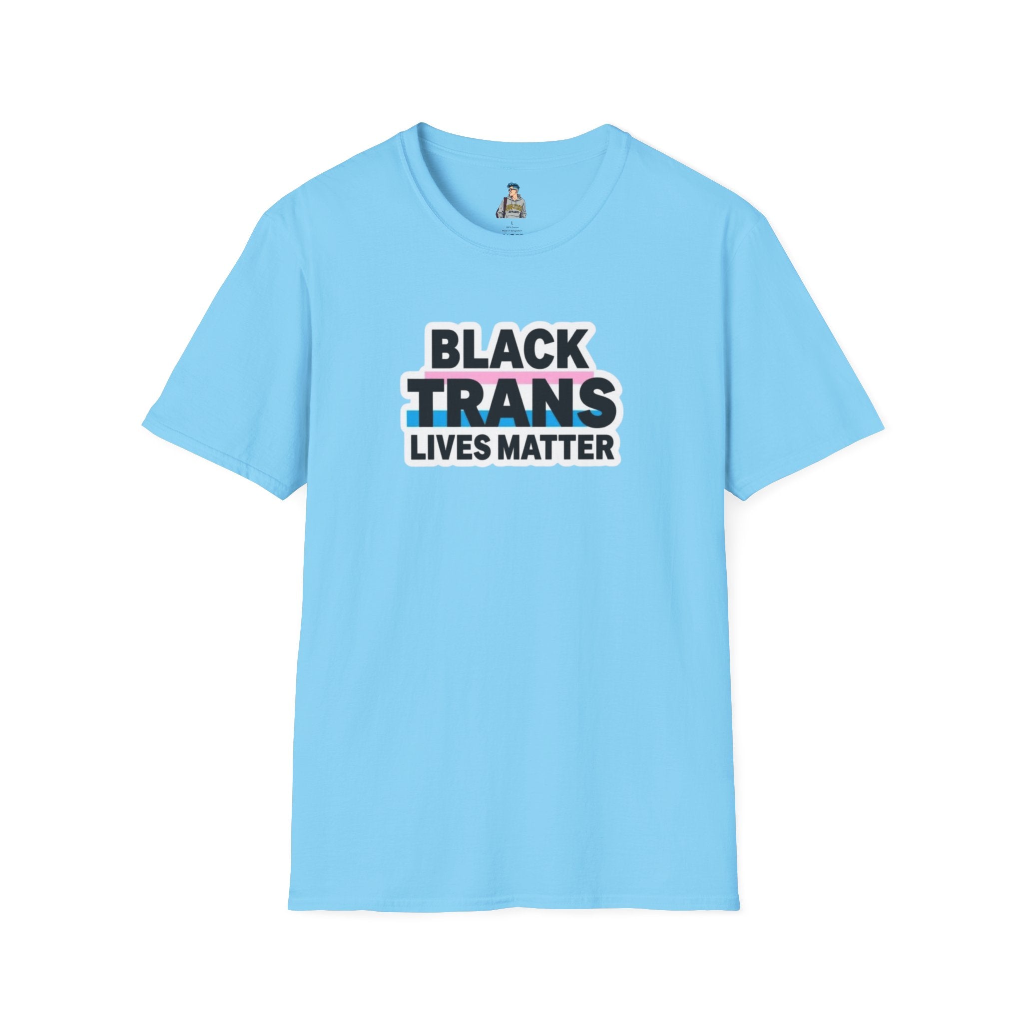 Unisex Softstyle T-Shirt - Black Trans Lives Matter Statement Tee