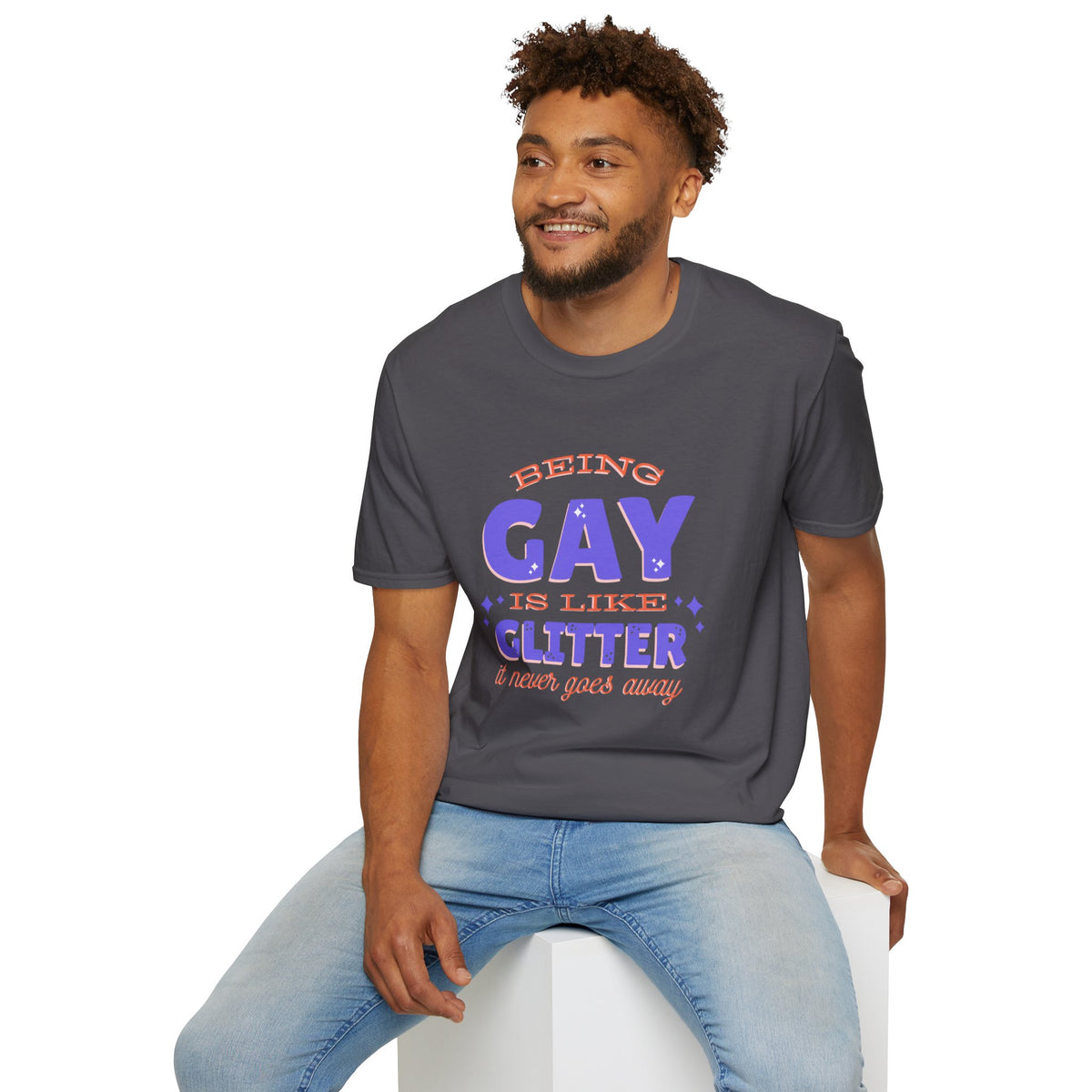 Being Gay Is Like Glitter Pride Tree Las Vegas T-Shirt