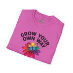 Unisex Softstyle T-Shirt - 'Grow Your Own Way' Floral Design for Queer Pride